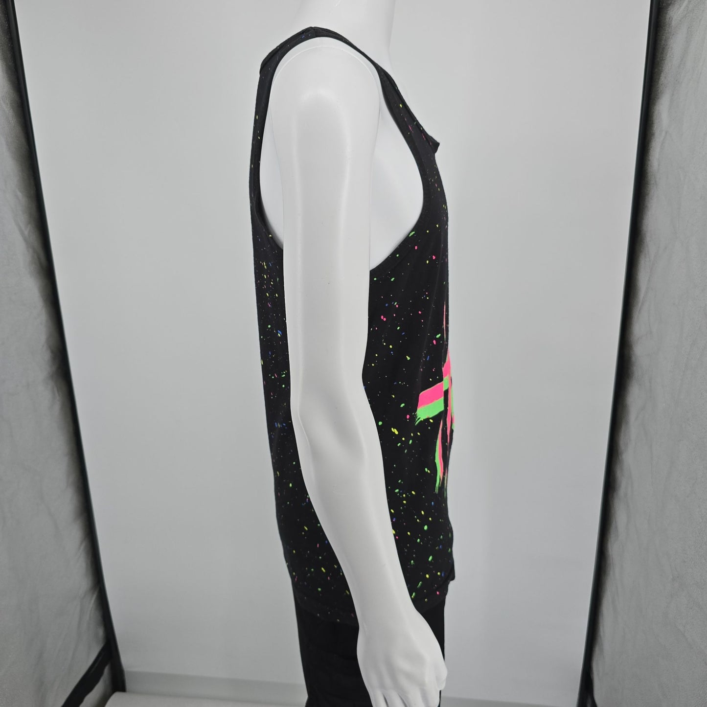 Vintage 1990s Sherry's Best Arizona Hot Neon Splatter Pattern Tank Top (S)