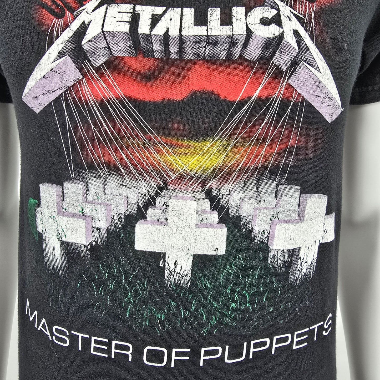 2000s Alstyle Metallica Master Of Puppets Black Graphic Band T-Shirt (Small)