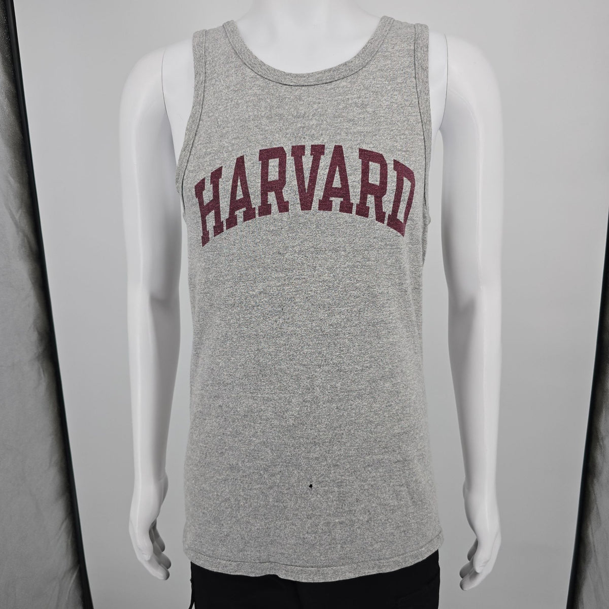 Vintage 1980s Champion Harvard University Gray Athletic Tank Top (S) *Fair