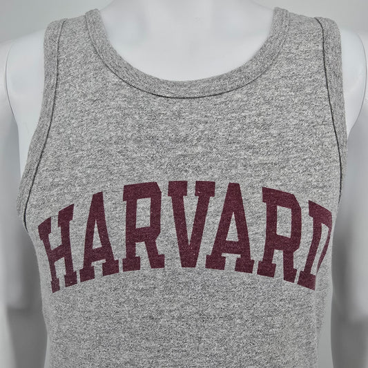 Vintage 1980s Champion Harvard University Gray Athletic Tank Top (S) *Fair