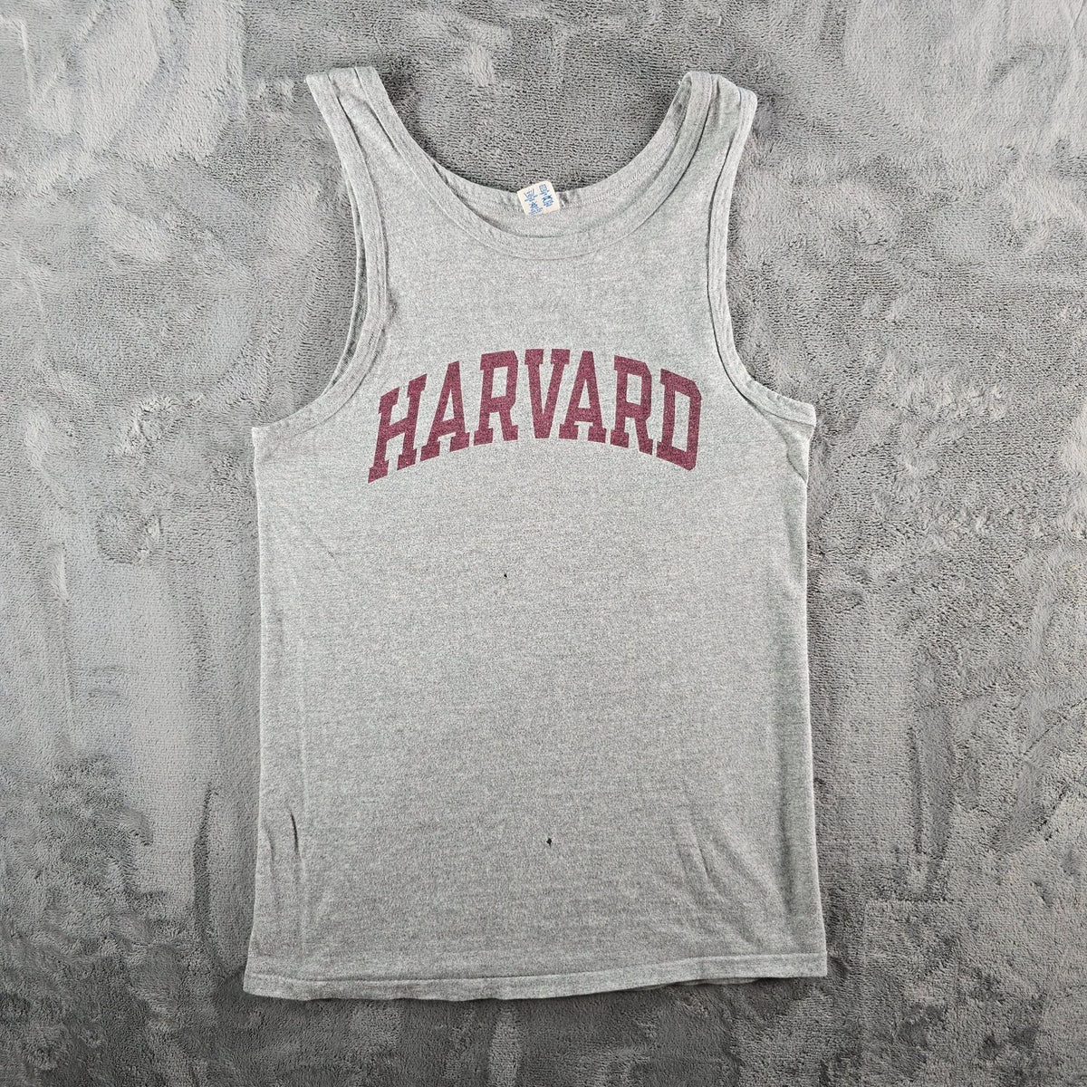Vintage 1980s Champion Harvard University Gray Athletic Tank Top (S) *Fair