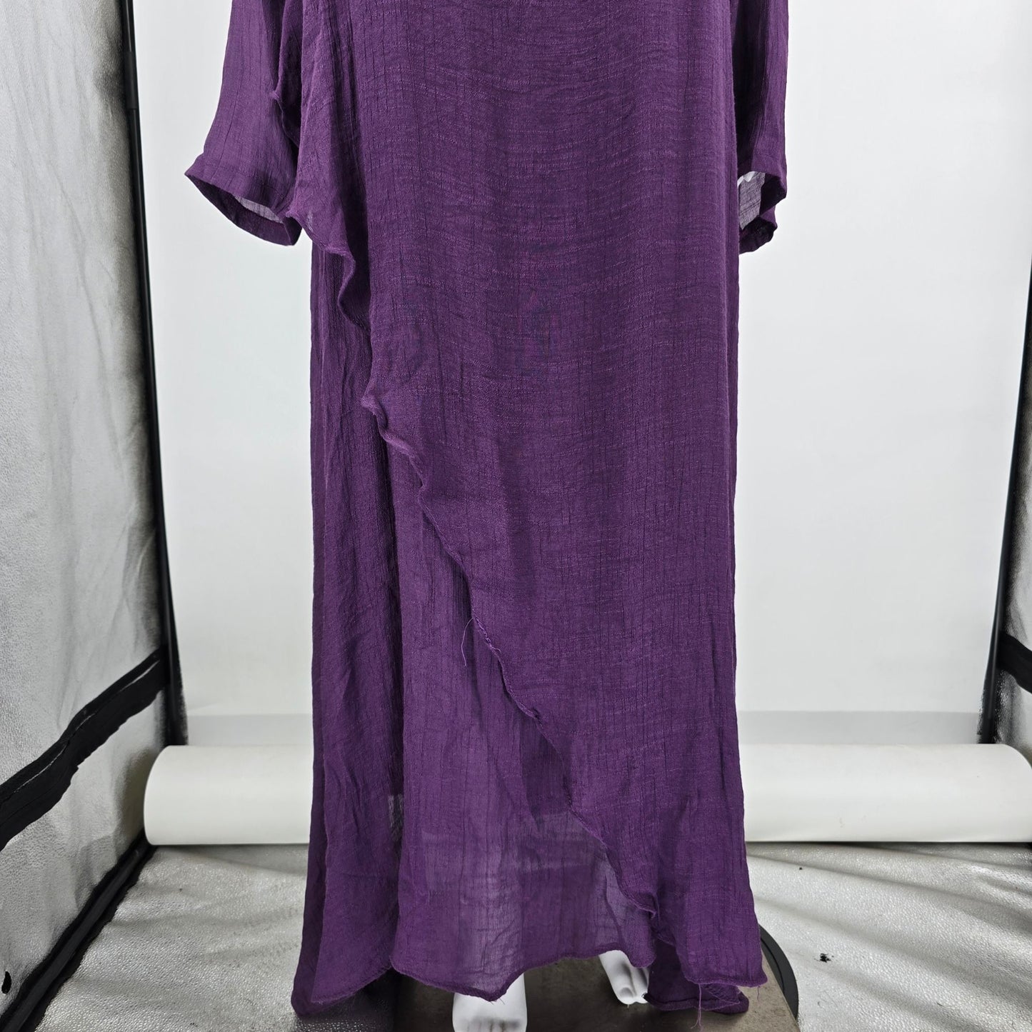 2020s Celmia Collection Purple Lagenlook Long Sleeve Textured Maxi Dress (5XL)