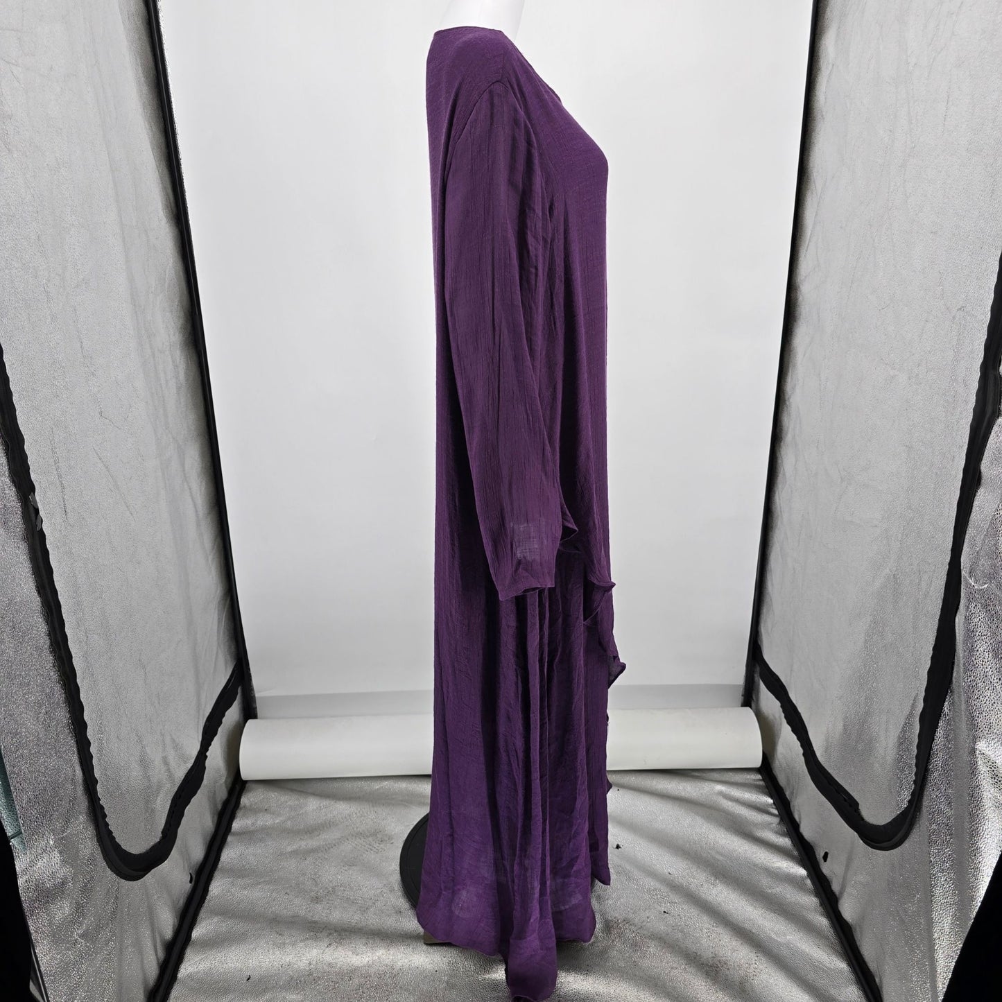 2020s Celmia Collection Purple Lagenlook Long Sleeve Textured Maxi Dress (5XL)