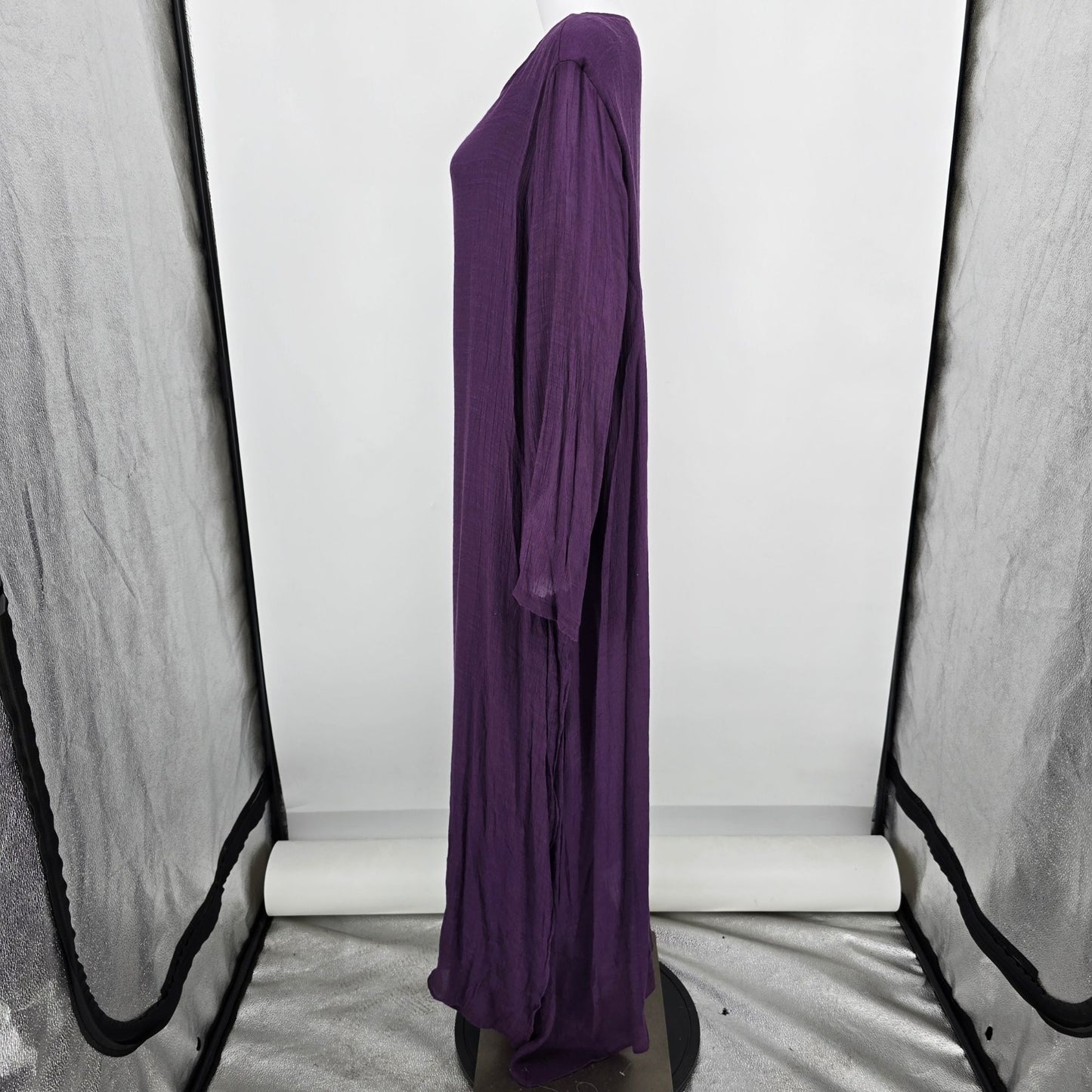 2020s Celmia Collection Purple Lagenlook Long Sleeve Textured Maxi Dress (5XL)
