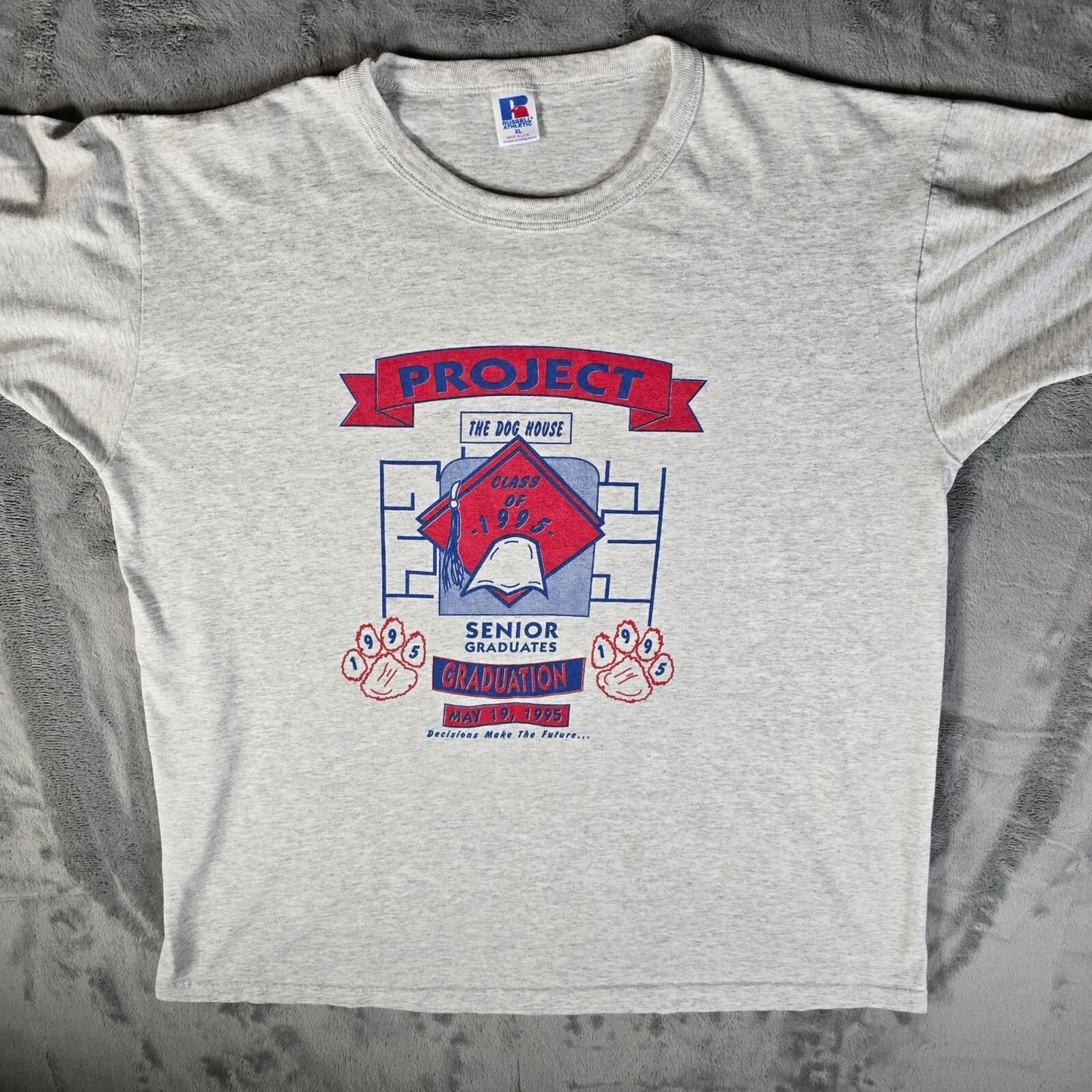 Vintage 1995 Mercer County High School Project Graduation Senior T-Shirt (XL)