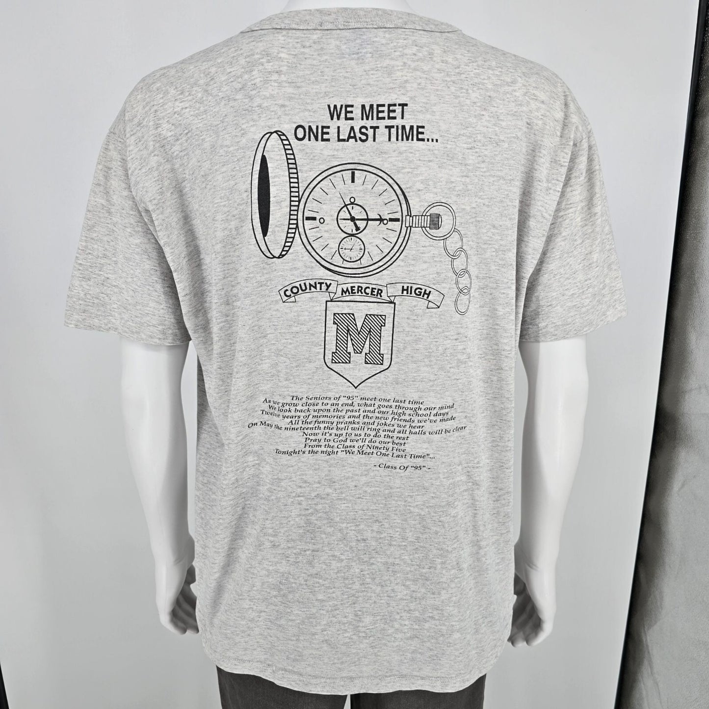 Vintage 1995 Mercer County High School Project Graduation Senior T-Shirt (XL)