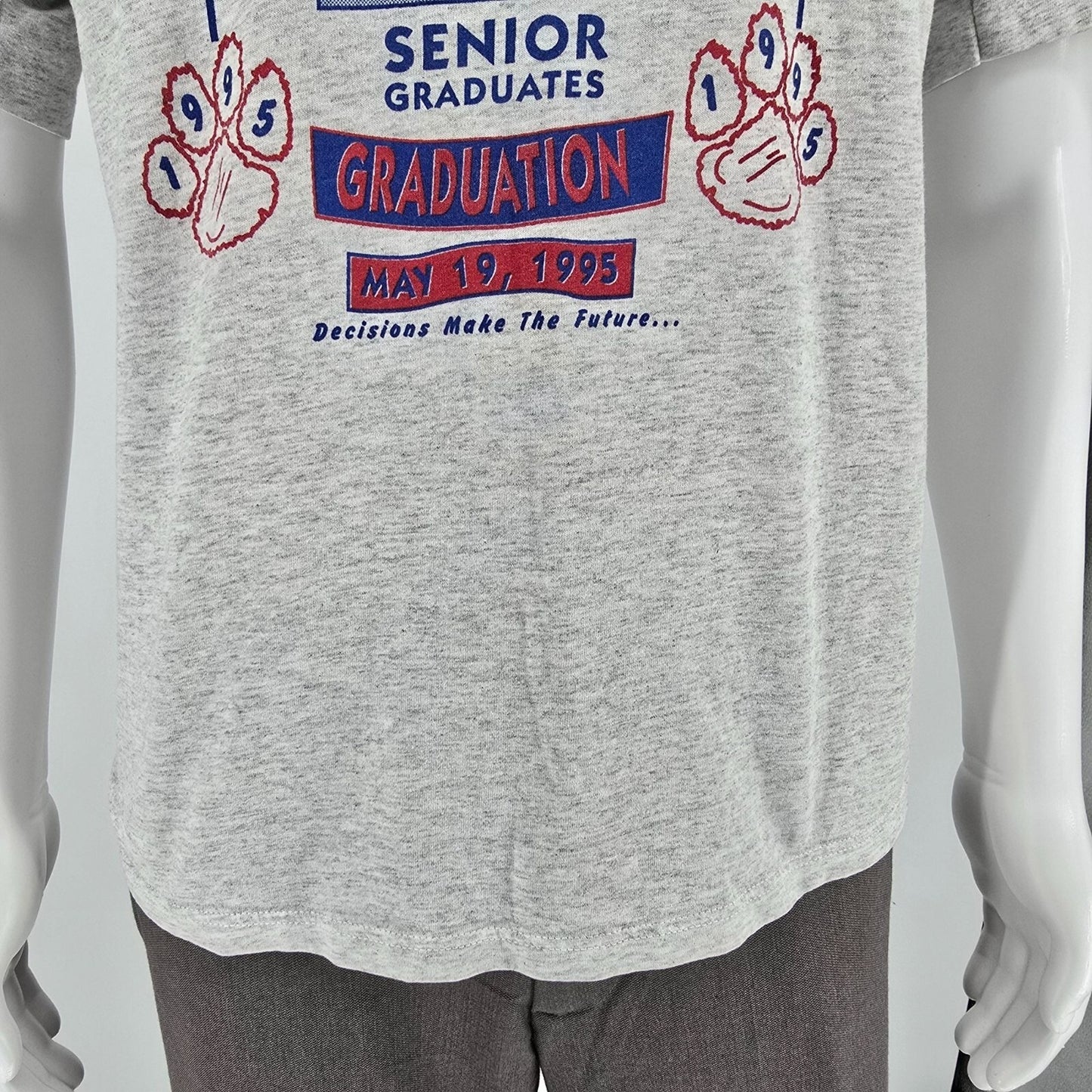 Vintage 1995 Mercer County High School Project Graduation Senior T-Shirt (XL)