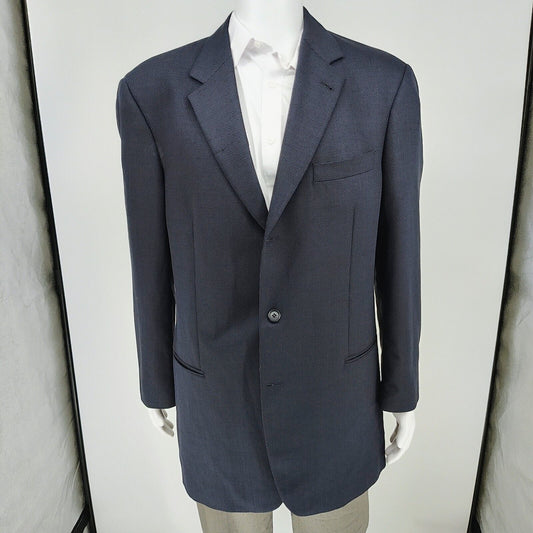 Boss Hugo Boss Blue Einstein US Suit Jacket Sport Coat Blazer (44L) *FLAW"