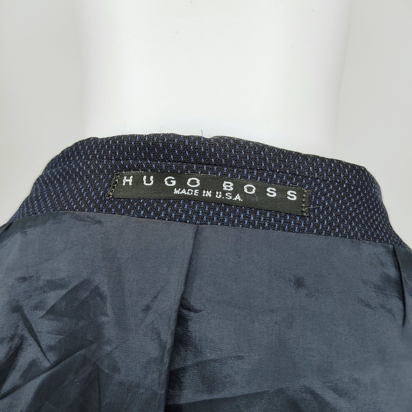 Boss Hugo Boss Blue Einstein US Suit Jacket Sport Coat Blazer (44L) *FLAW"