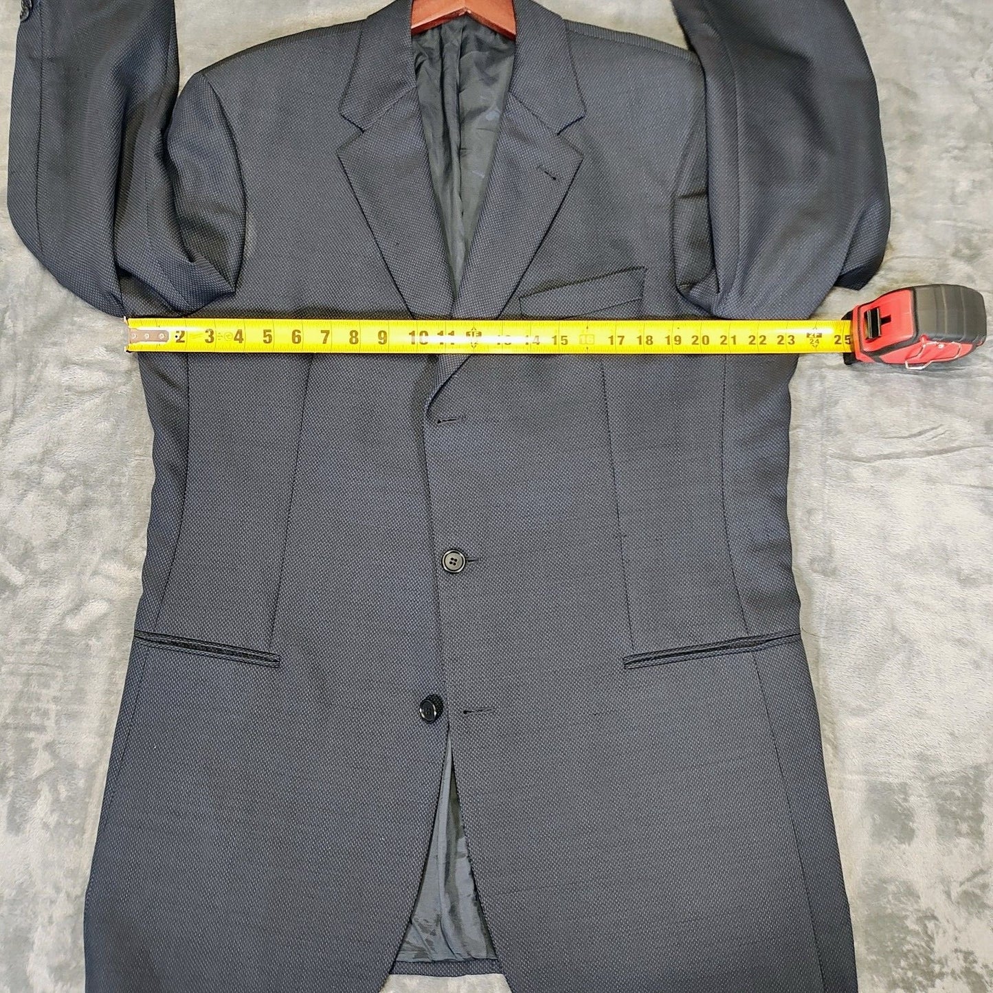 Boss Hugo Boss Blue Einstein US Suit Jacket Sport Coat Blazer (44L) *FLAW"