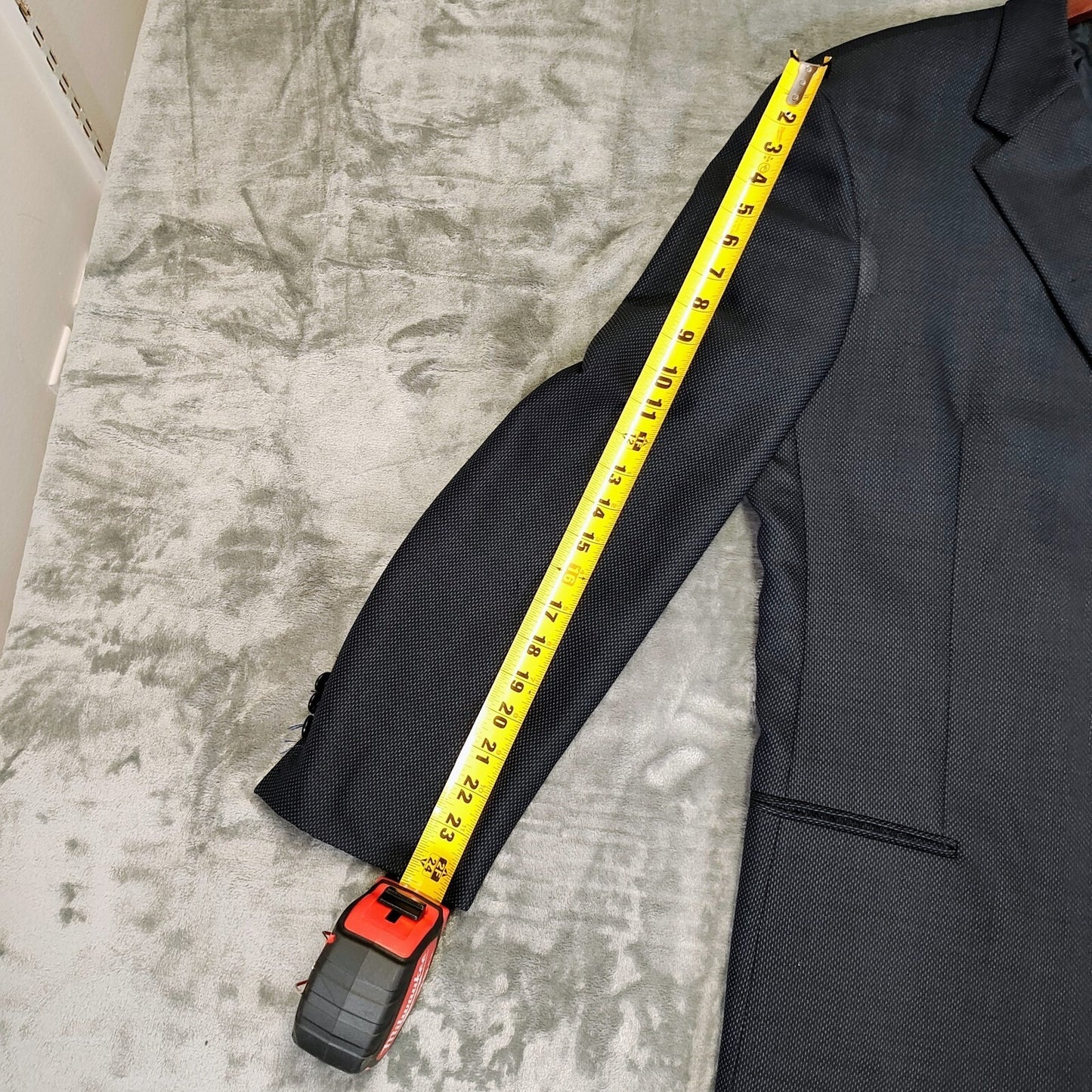 Boss Hugo Boss Blue Einstein US Suit Jacket Sport Coat Blazer (44L) *FLAW"