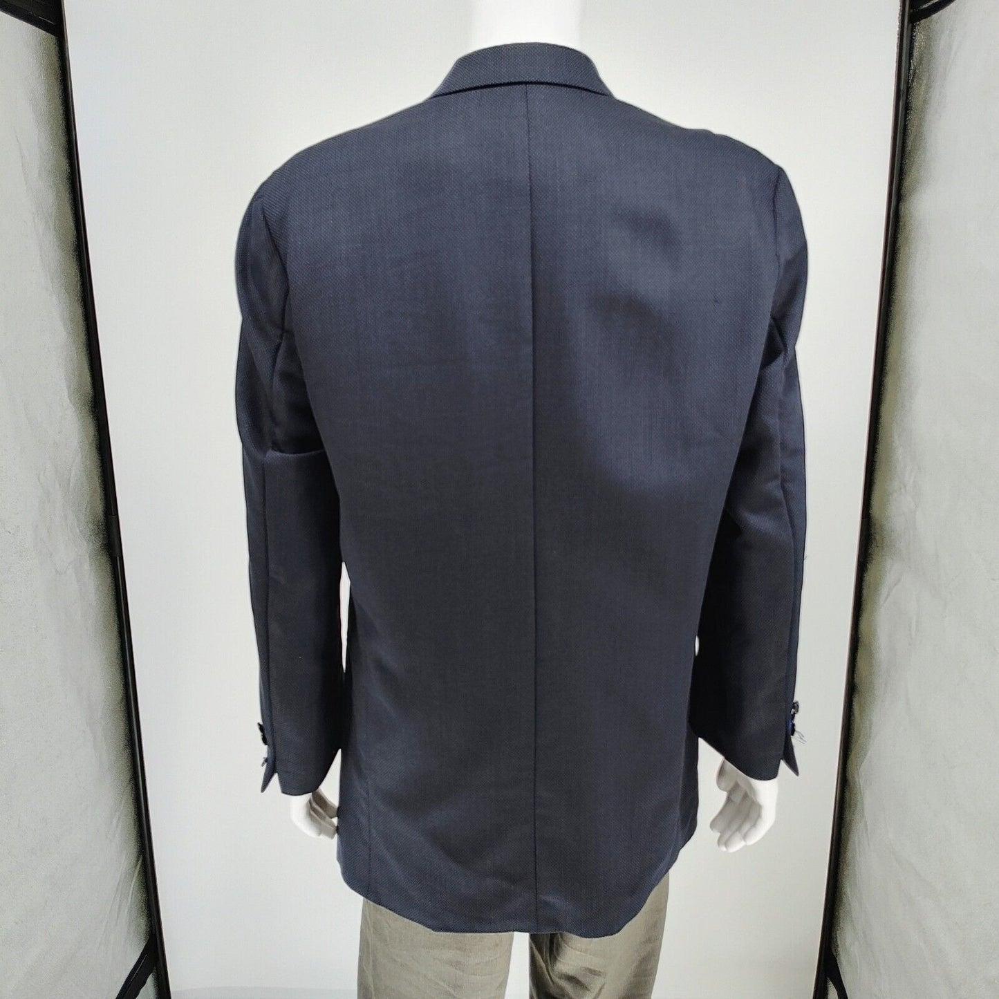 Boss Hugo Boss Blue Einstein US Suit Jacket Sport Coat Blazer (44L) *FLAW"