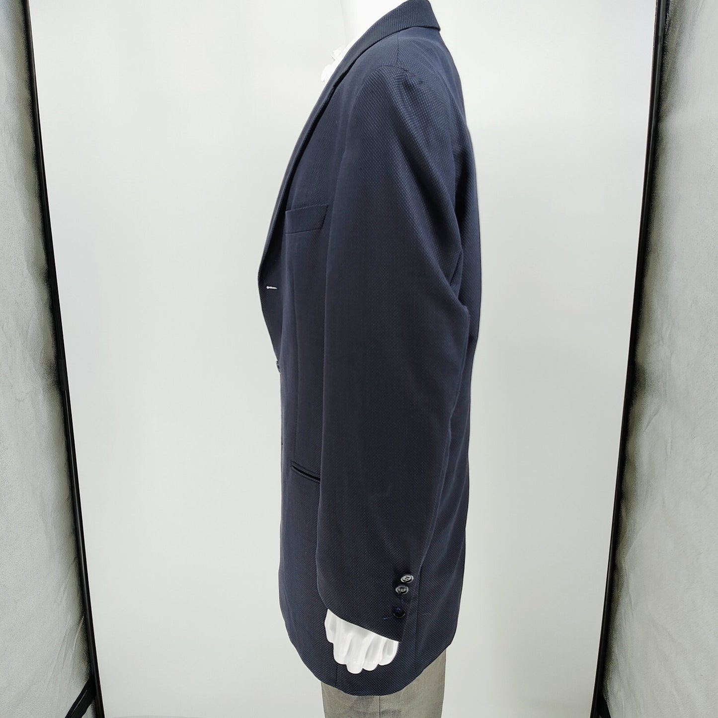 Boss Hugo Boss Blue Einstein US Suit Jacket Sport Coat Blazer (44L) *FLAW"