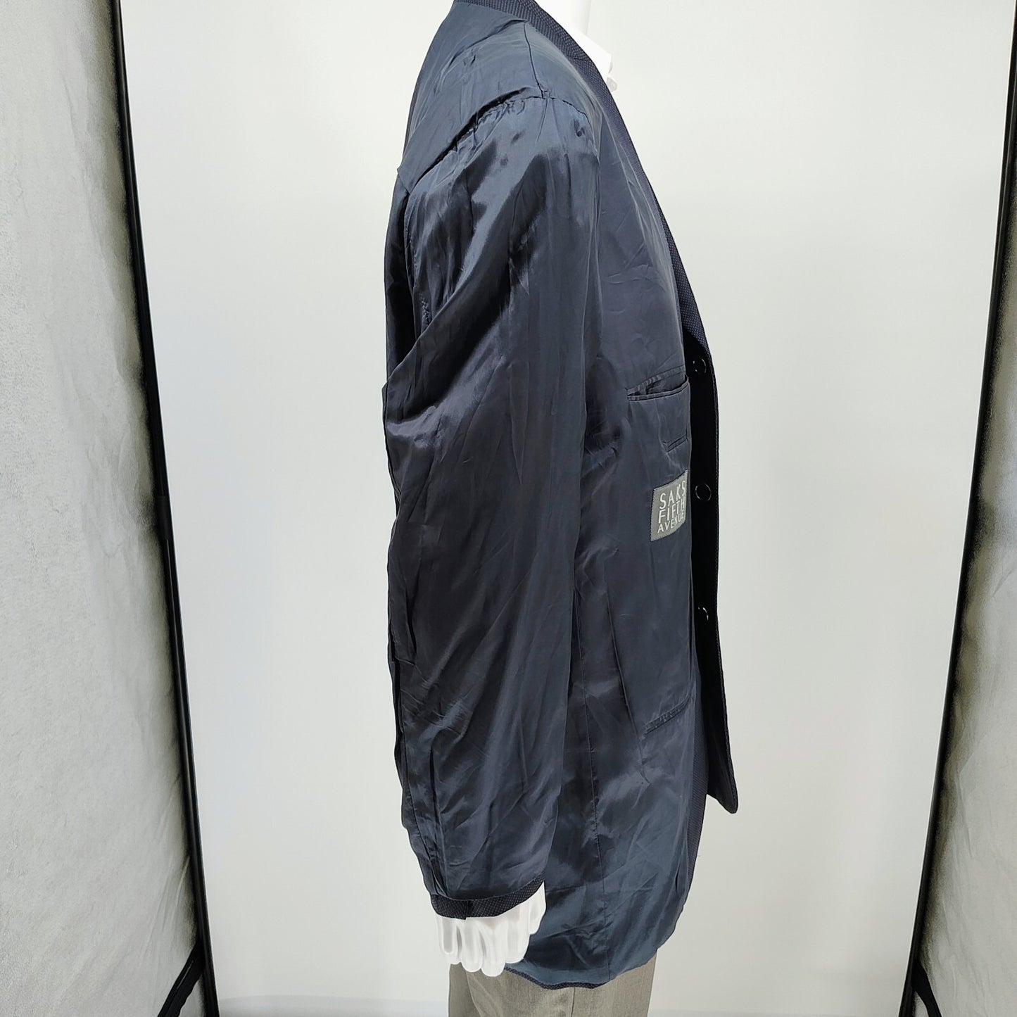 Boss Hugo Boss Blue Einstein US Suit Jacket Sport Coat Blazer (44L) *FLAW"