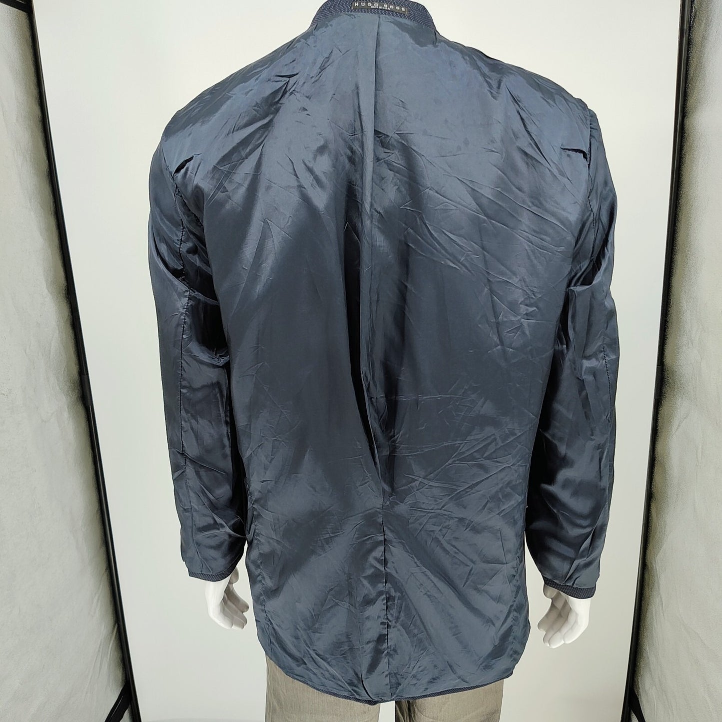 Boss Hugo Boss Blue Einstein US Suit Jacket Sport Coat Blazer (44L) *FLAW"