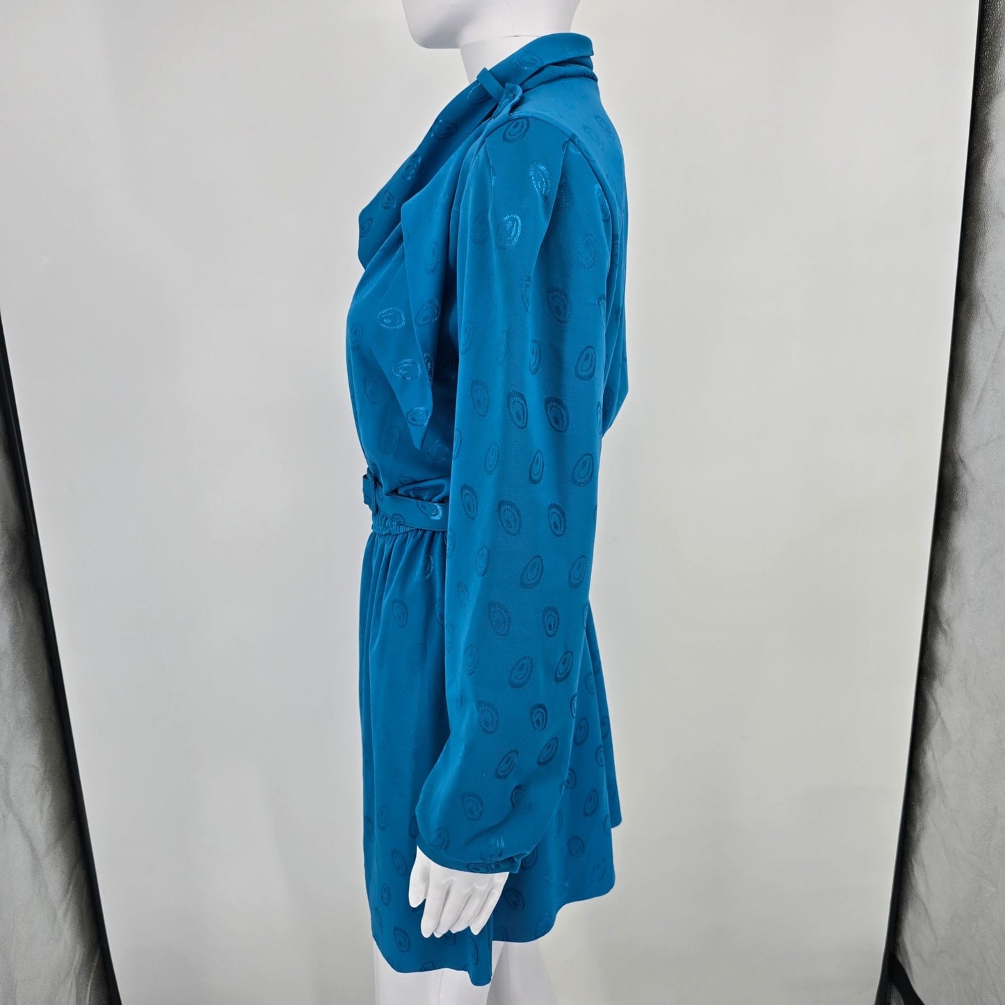 Vintage 1980s The Jones Girl Cobalt Blue Lavallière Secretary Dress (Size 8/M)
