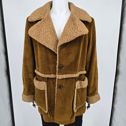 Vintage 1970s William Barry Sherpa Lined Corduroy Ranch Jacket (Size 44/L)