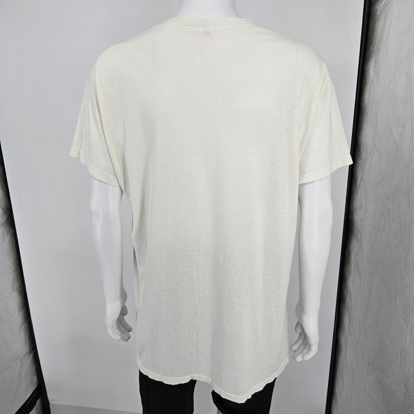 Distressed Vintage 1990s Hanes Blank Single Stitch Cotton T-Shirt (L/XL Long)