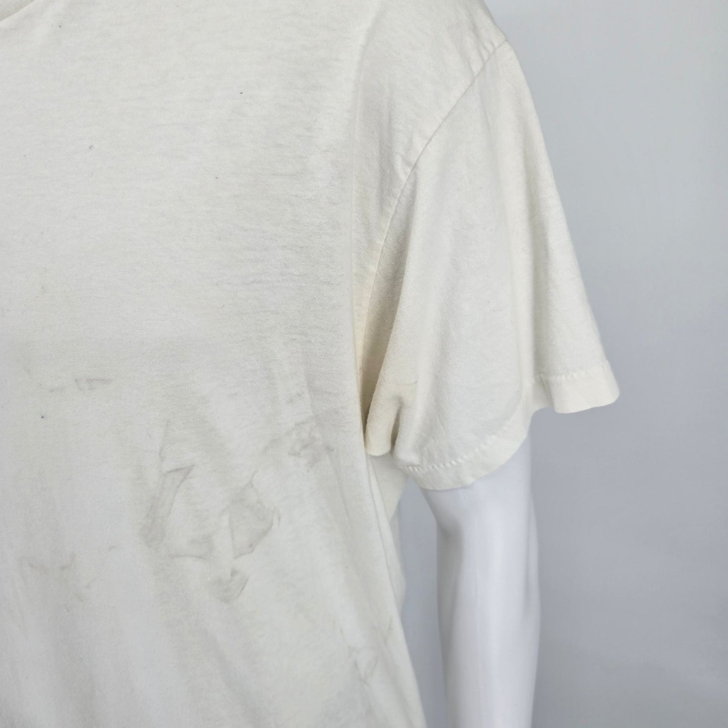 Distressed Vintage 1990s Hanes Blank Single Stitch Cotton T-Shirt (L/XL Long)