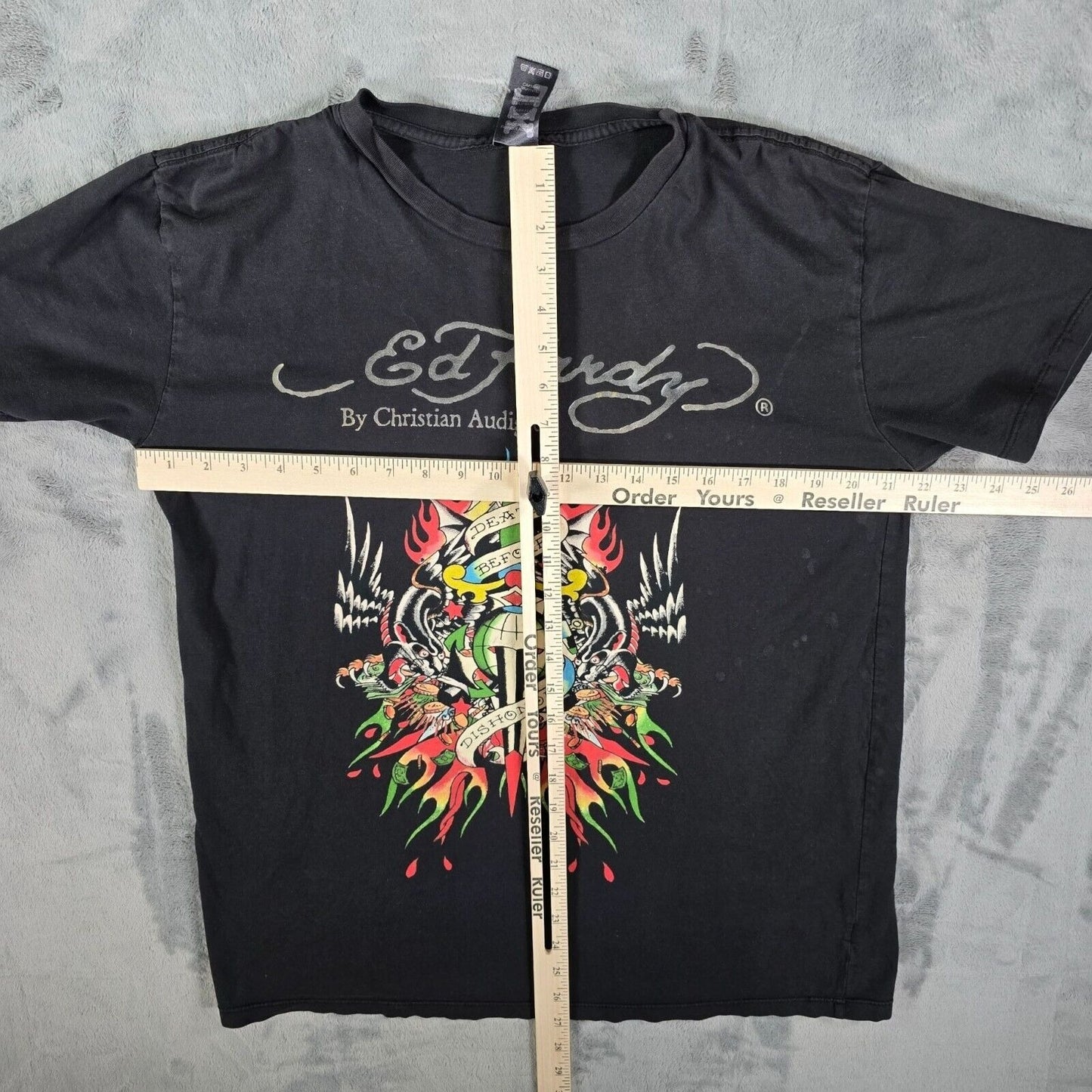 Vintage Y2K Ed Hardy by Christian Audigier "Death Before Dishonor" T-Shirt (L)