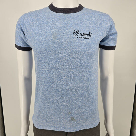 Vintage 1980s "The Summit in the Poconos" Heathered Tri-Blend Ringer T-Shirt (M)