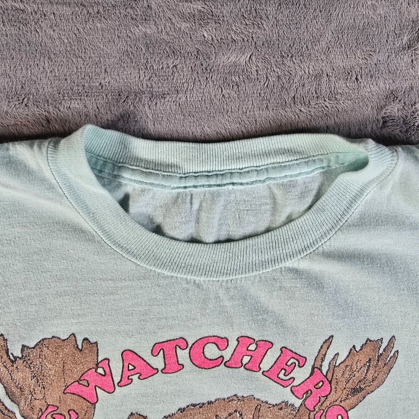 Vintage 1989 Poly Tees Moose Watchers Club Alaska DIY Sleeveless T-Shirt (M)