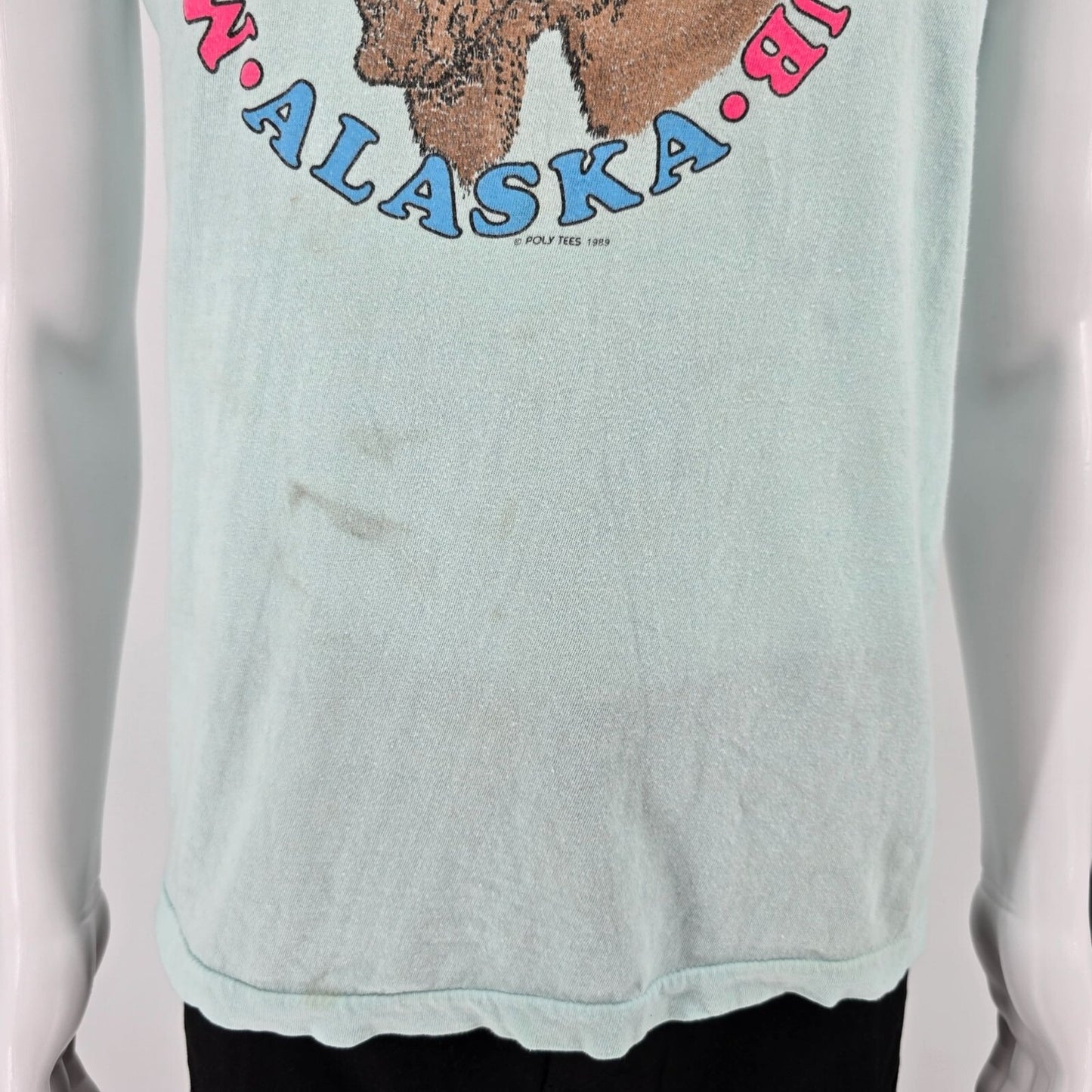 Vintage 1989 Poly Tees Moose Watchers Club Alaska DIY Sleeveless T-Shirt (M)