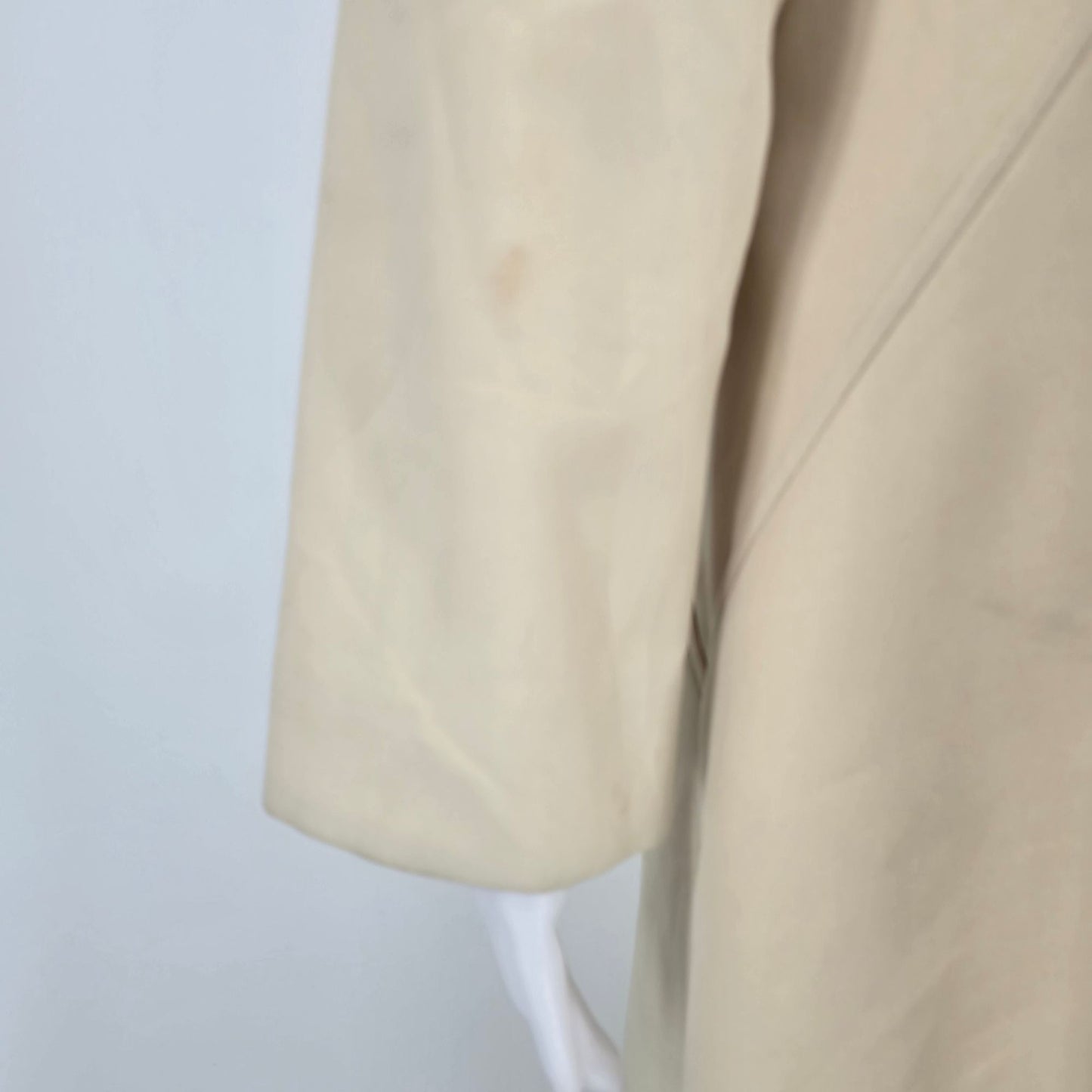 Vintage 1970s Fashionbilt Coat for All Seasons Cream Trench Style Long Coat (M)