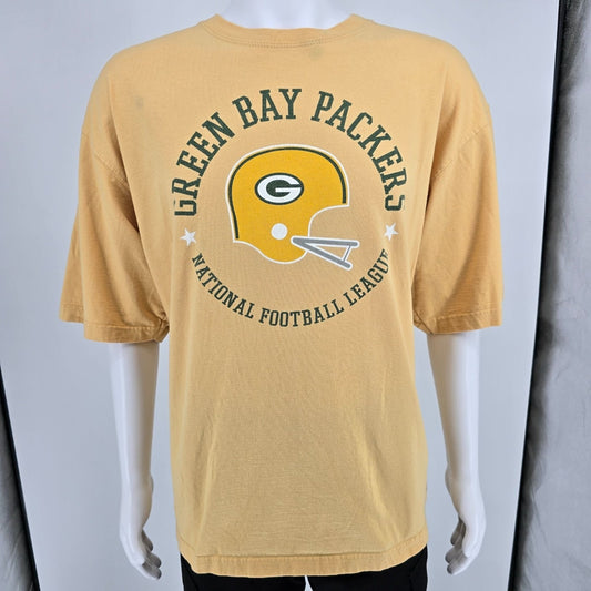 Vintage Y2K Reebok NFL Gridiron Classic Green Bay Packers Helmet T-Shirt (XL)