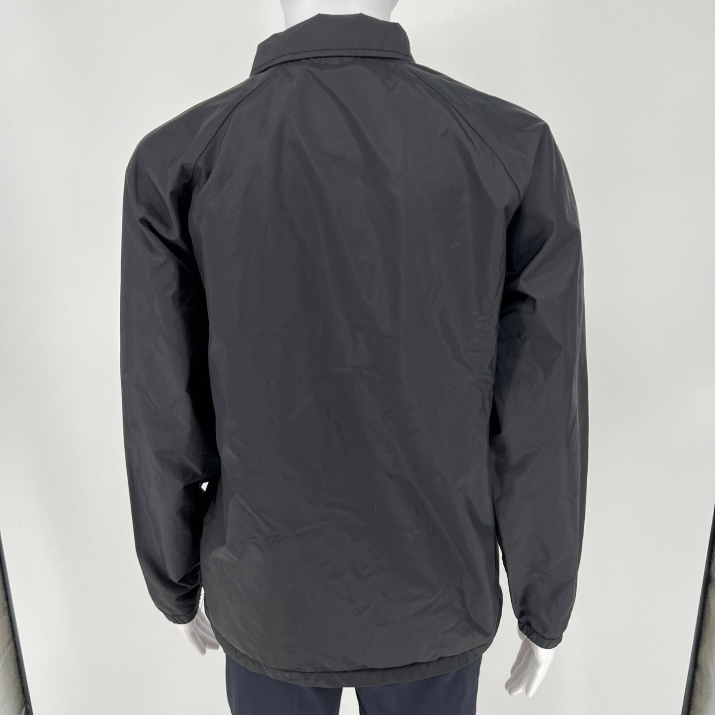 VANS Youth Torrey Black Snap Button Windbreaker Nylon Coach Jacket (Youth Large)