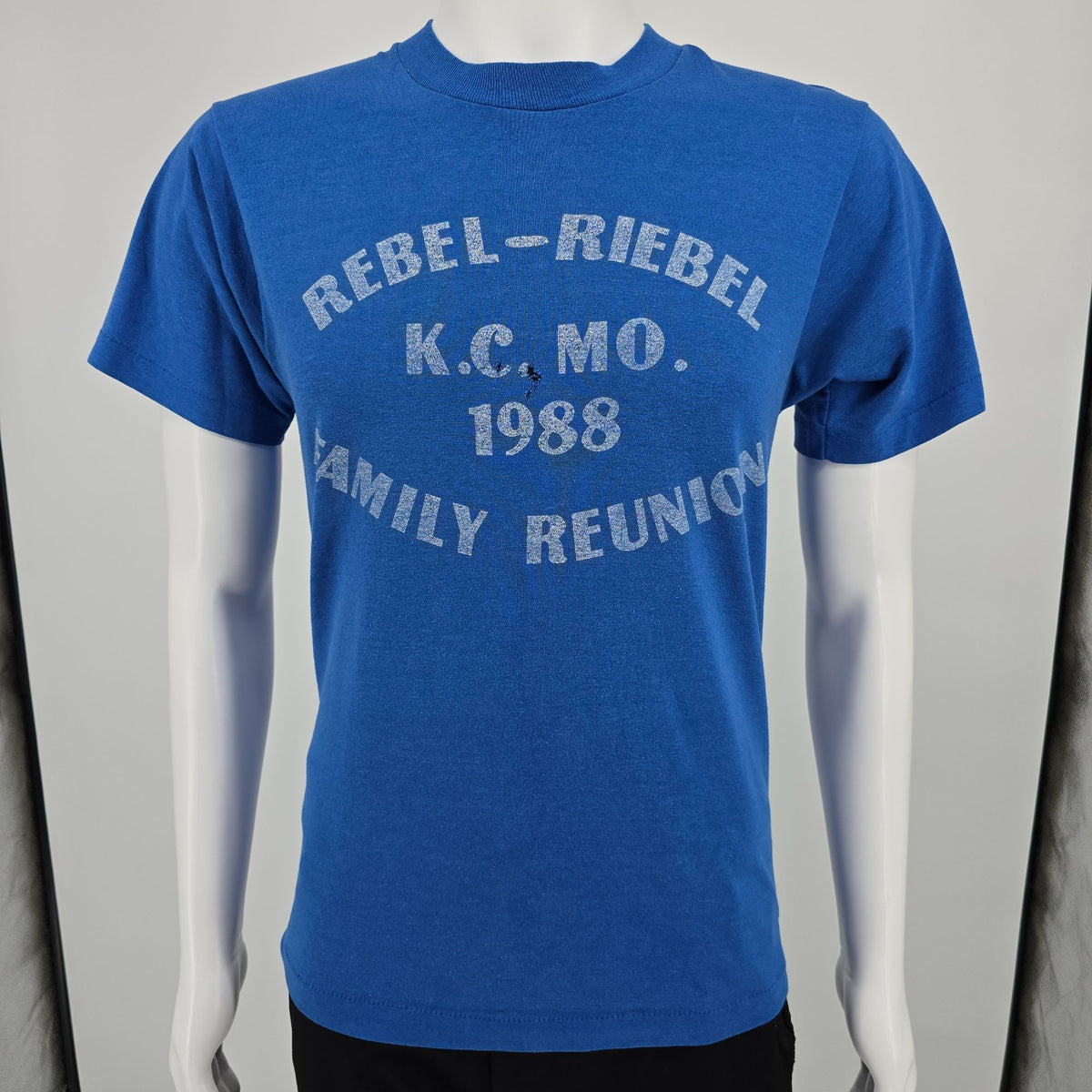 Vintage 1988 Rebel-Riebel Family Reunion Kansas City Missouri T-Shirt (S/M)