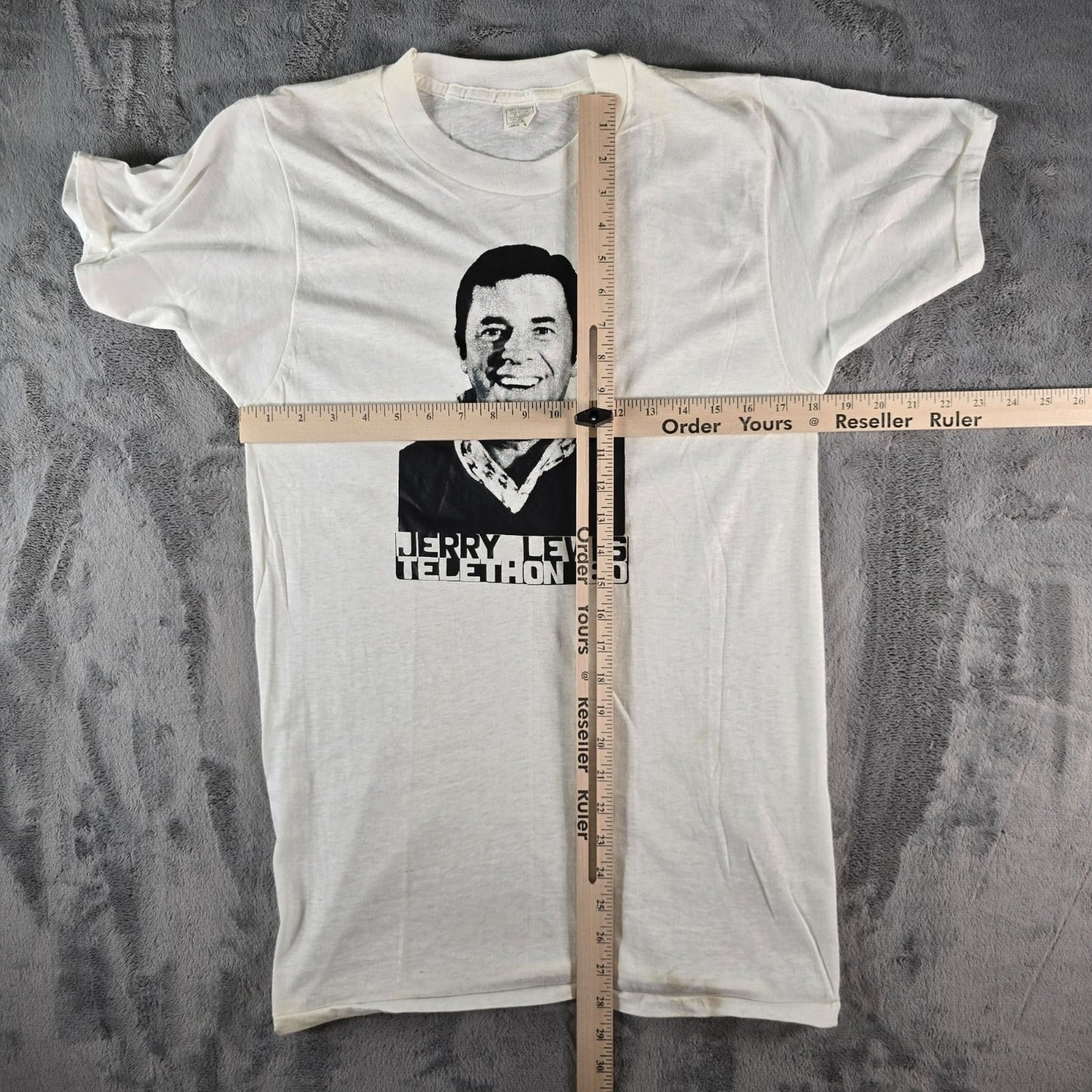 Vintage 1980 Jerry Lewis Telethon '80 Thin White Single Stitch T-Shirt (S)