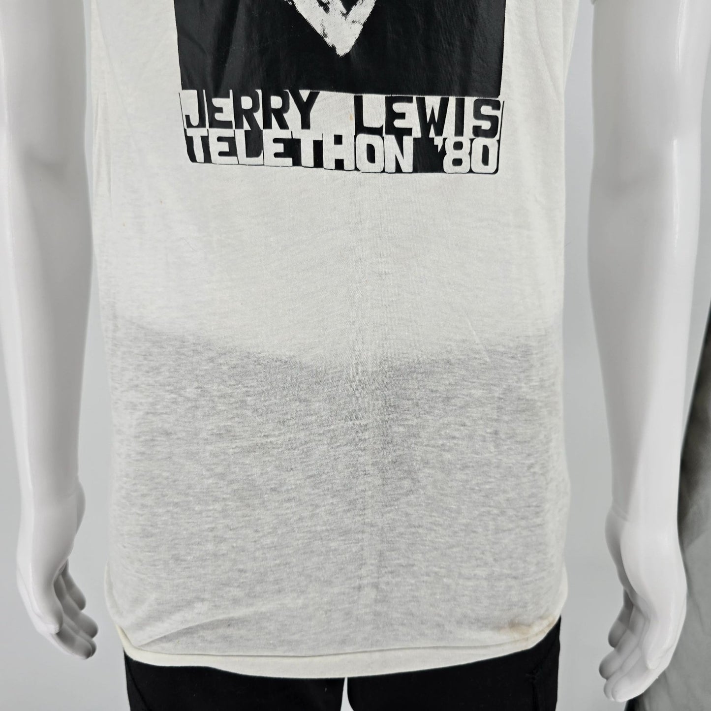 Vintage 1980 Jerry Lewis Telethon '80 Thin White Single Stitch T-Shirt (S)