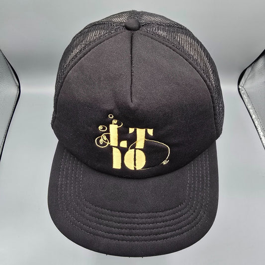 Black & Gold Embroidered Logo Adjustable Snapback Mesh Back Big X Trucker Hat