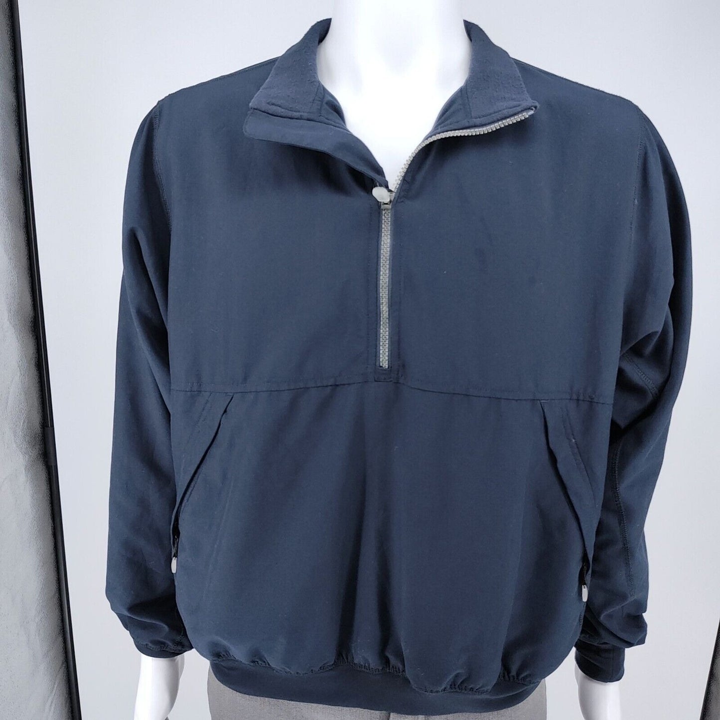 Vintage Y2K 2001 Adidas Navy Blue Climashell Wind Windbreaker Golf Jacket (L)