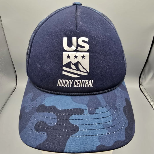 Ski Town All-Stars Vali Colorado US Rocky Central Blue Camouflage Trucker Hat