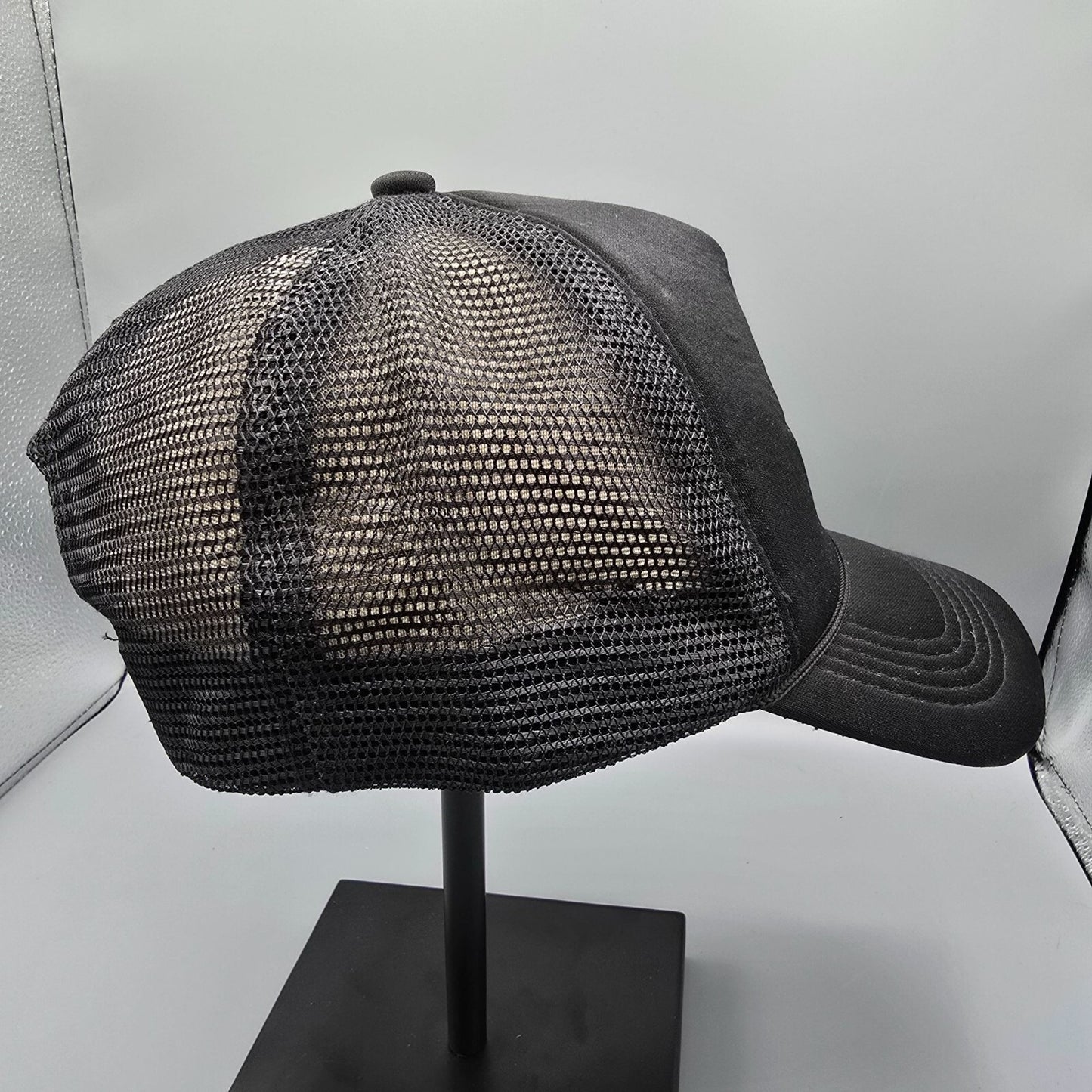 Mushroomsupplies.com Est. 2021 Black Embroidered Patch Mesh Snapback Trucker Hat