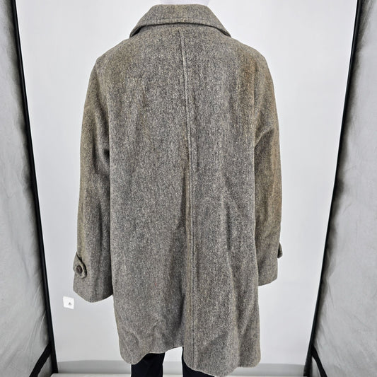 Distressed Vintage 1960s Lady Penguin Fashions Heather Gray Wool Car Coat (L)