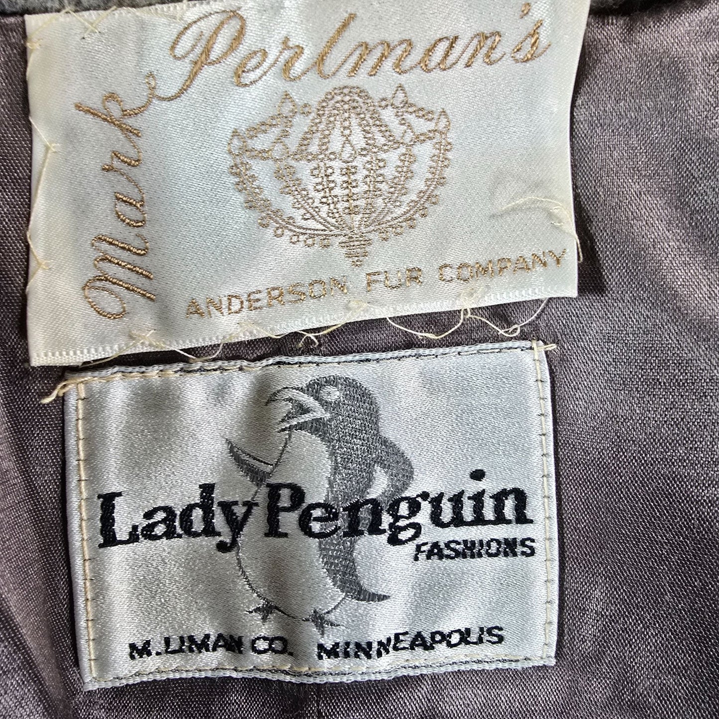 Distressed Vintage 1960s Lady Penguin Fashions Heather Gray Wool Car Coat (L)