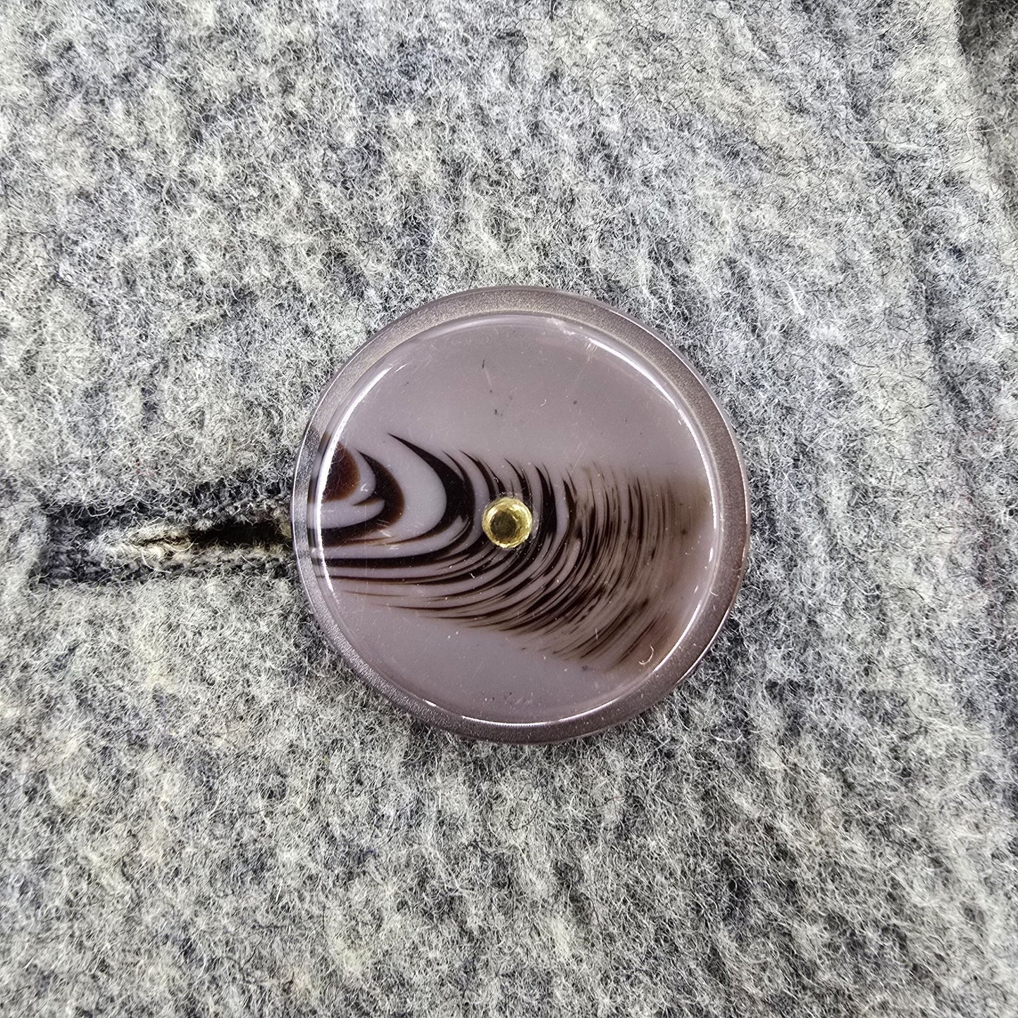 Distressed Vintage 1960s Lady Penguin Fashions Heather Gray Wool Car Coat (L)