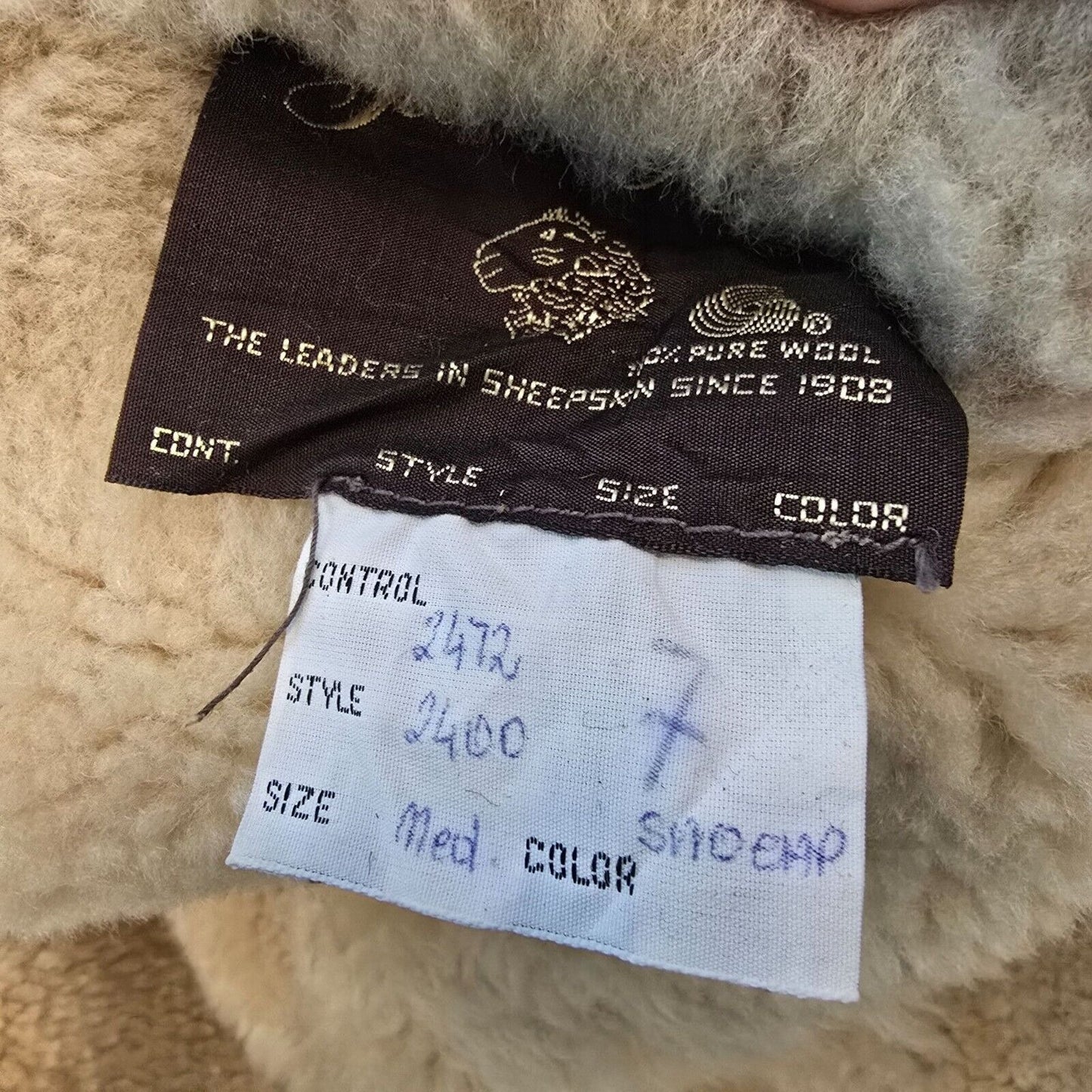 Vintage 1960s Tannery East Reversible Shearling Sheepskin Aviator Jacket (M)