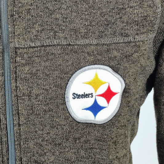 NFL G-III Apparel NFL Pittsburgh Steelers Full-Zip Brown Fleece Jacket (Small)