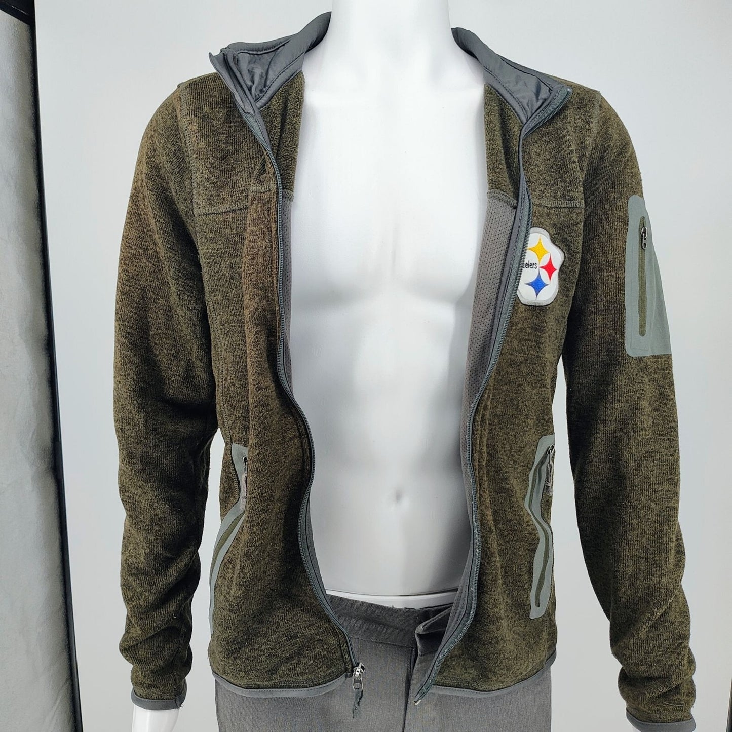 NFL G-III Apparel NFL Pittsburgh Steelers Full-Zip Brown Fleece Jacket (Small)