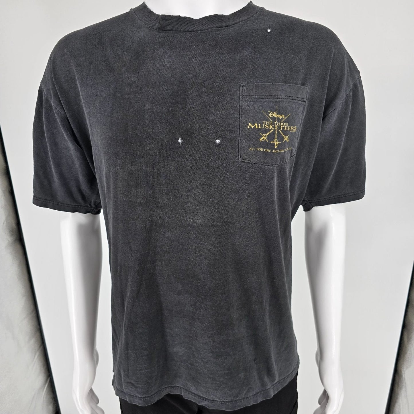 Distressed Vintage 1990s Disney's The Three Musketeers Promo Pocket T-Shirt (XL)