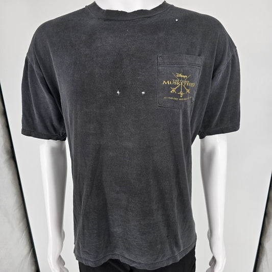 Distressed Vintage 1990s Disney's The Three Musketeers Promo Pocket T-Shirt (XL)