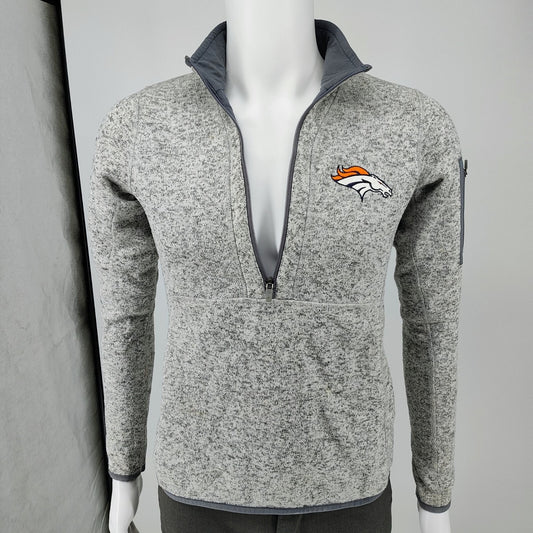 Antigua NFL Denver Broncos Pullover Quarter-Zip Fleec Womens Sweater/Jacket (M)