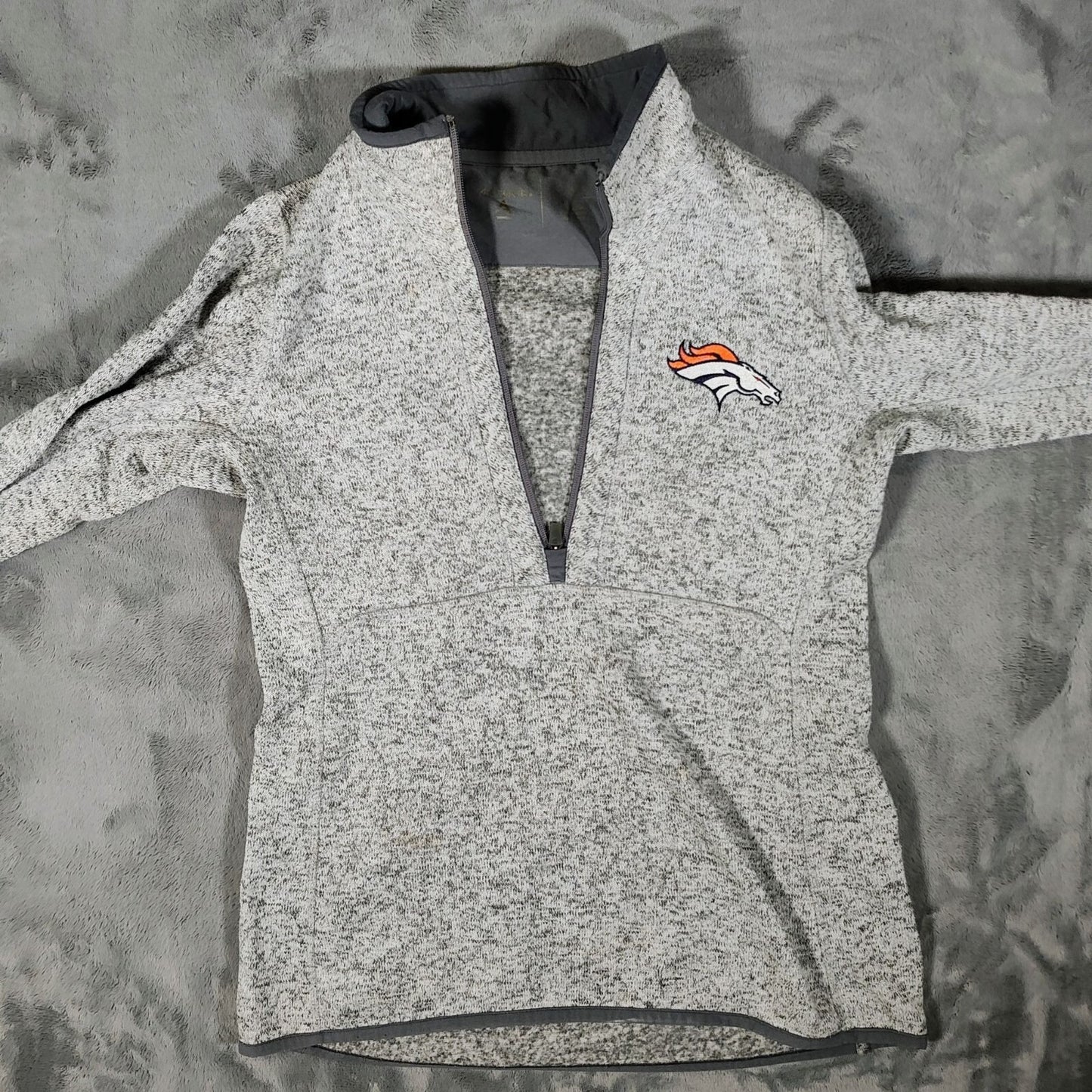 Antigua NFL Denver Broncos Pullover Quarter-Zip Fleec Womens Sweater/Jacket (M)