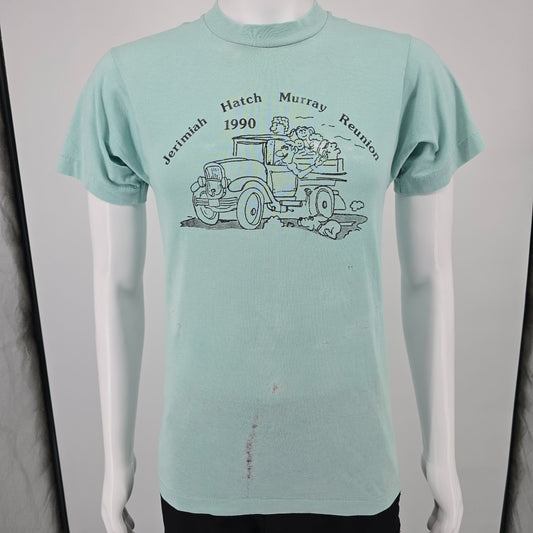 Distressed Vintage 1990 Jerimiah Hatch Murray Family Reunion T-Shirt (S)