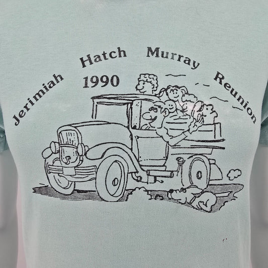 Distressed Vintage 1990 Jerimiah Hatch Murray Family Reunion T-Shirt (S)