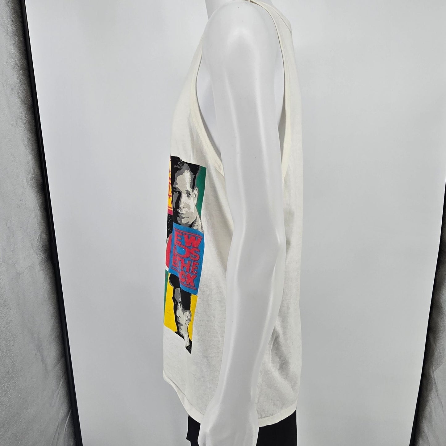 Vintage 1989 America's Finest New Kids On The Block Pop Art Graphic Tank Top (L)